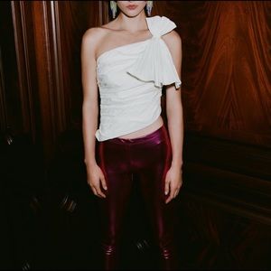 Zara White One-Shoulder Tank Top